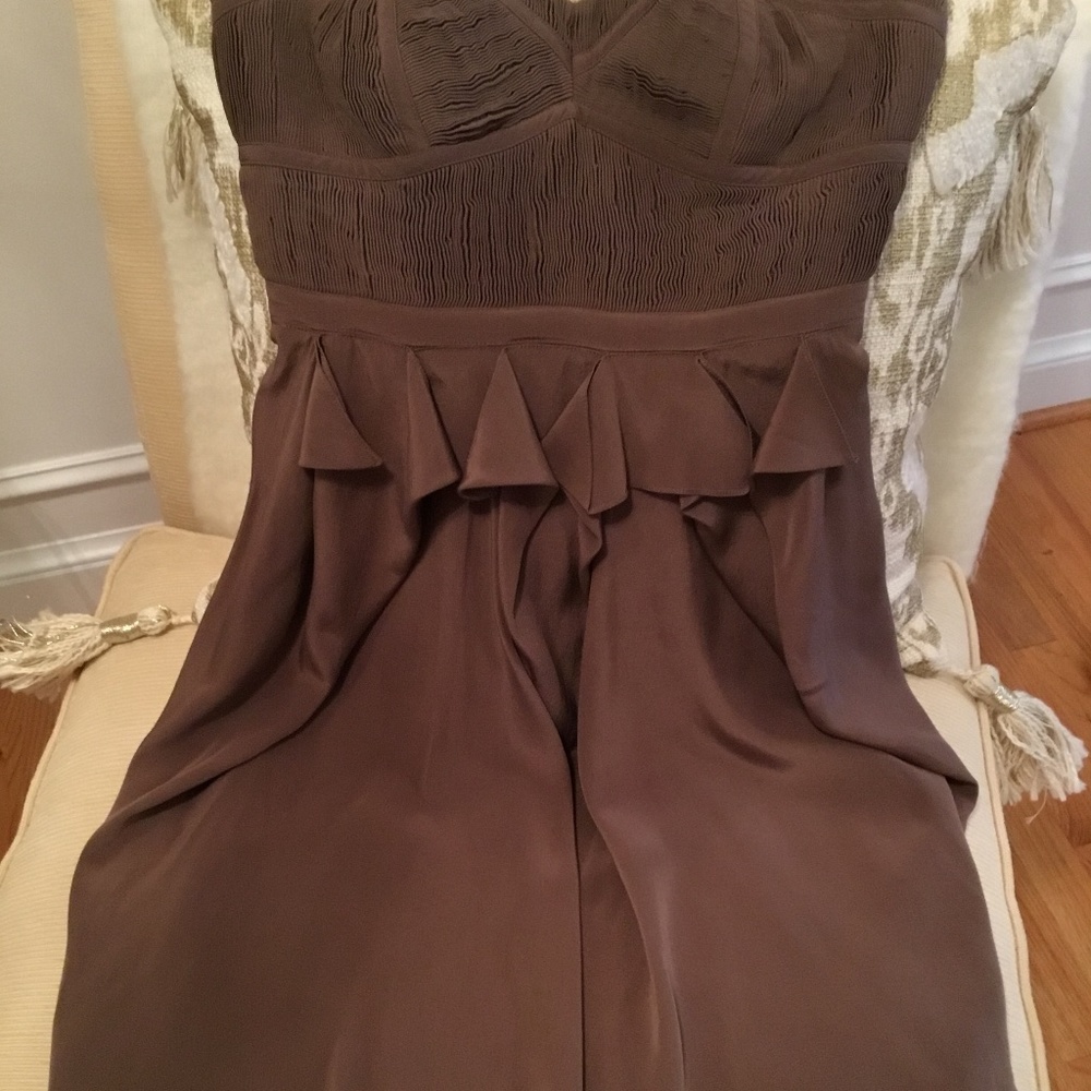Quillaree strapless silk dress.
